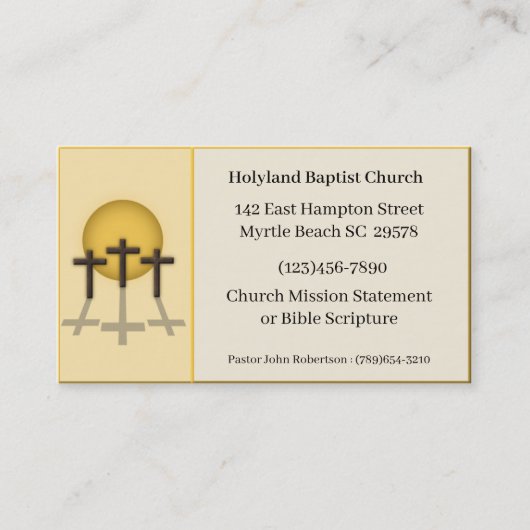 Church Business Cards Visitenkarte (Vorderseite)