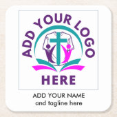 Church Business FÜGT IHR LOGO HINZU Rechteckiger Pappuntersetzer (Vorderseite)