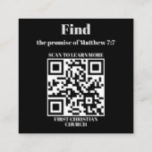 Church Business QR Code Berufliche Werbung Quadratische Visitenkarte (Rückseite)