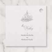 Church Calligraphy Wedding Geschenkanhänger (Rückseite)