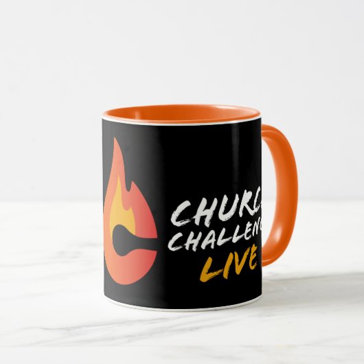 Church Challenge Custom Mark 9:23 Black Orange Tasse (VorderseiteRechts)