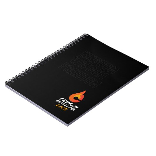 Church Challenge KINGDOM WISDOM FREEDOM Flame Notizblock (Linke Seite)