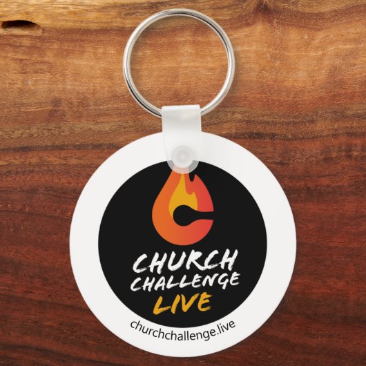 Church Challenge Orange Flame Schlüsselanhänger (Vorderseite)