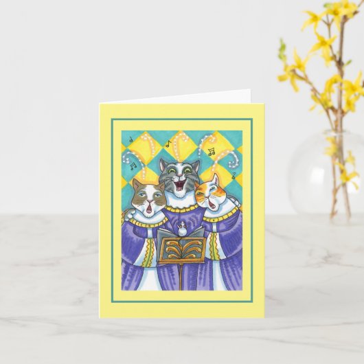 CHURCH CHOIR KATZEN UND MAUSSINGER XMAS CAROL Leer Karte (Gelbe Blume)