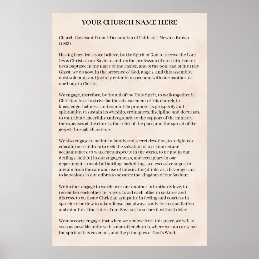 Church Covenant Poster (Vorne)