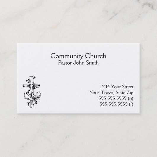 Church Cross Business Cards Visitenkarte (Vorderseite)