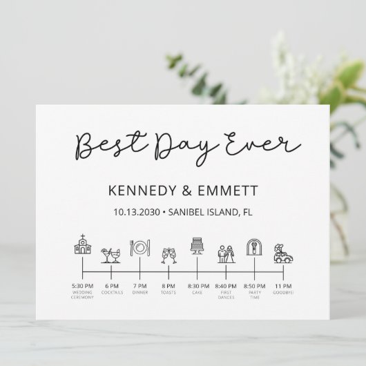 Church Day Timeline Program Programm (Stehend Vorderseite)