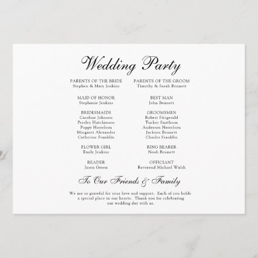 Church Day Timeline Program Programm (Rückseite)