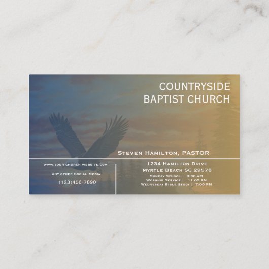 Church Eagles Scripting Landschaftlich Visitenkarte (Rückseite)