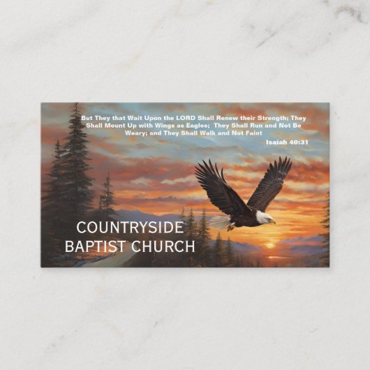 Church Eagles Scripting Landschaftlich Visitenkarte (Vorderseite)