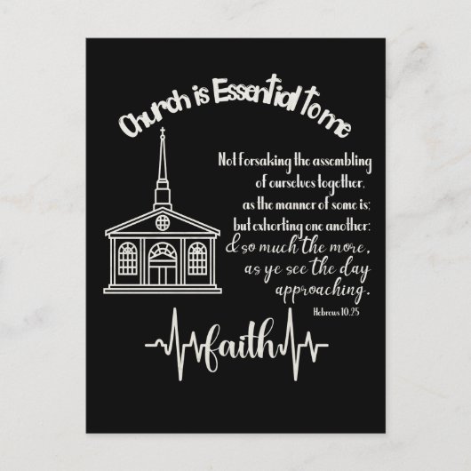 Church Essential to Me with Bible Verse Quote Postkarte (Vorderseite)