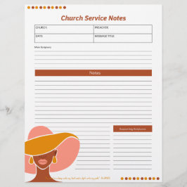 Church Ethnic Woman Service Notes Christlich Bibel Briefbogen