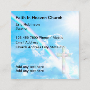 Church Faith Business Cards Rainbow Quadratische Visitenkarte