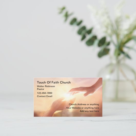 Church Faith Gebet Business Cards Visitenkarte (Stehend Vorderseite)