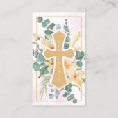 Church floral cross visitenkarte (Vorderseite)