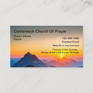 Church Gebet Business Cards Landschaftlich Sunset Visitenkarte
