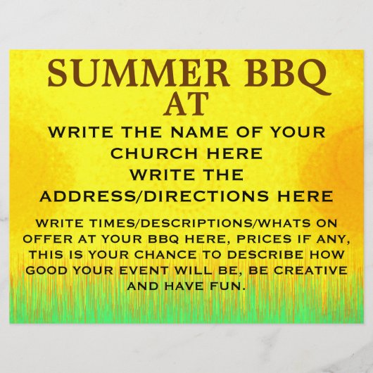 CHURCH GRILLEN FLYER (Vorne)