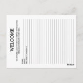 Church Guest Pew Card Postkarte (Rückseite)