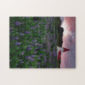 Church in Field of Lupine Wildblumen in Island Puzzle (Horizontal)