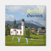 Church in Seefeld, Österreich Magnet (Vorne)