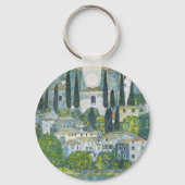 Church (Kirche) in Cassone by Gustav Klimt Schlüsselanhänger (Rückseite)