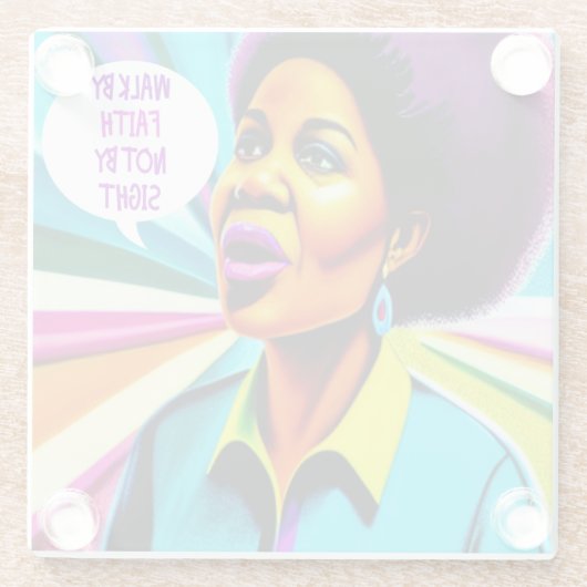 Church Lady Walk by Faith Art Untersetzer (Rückseite)