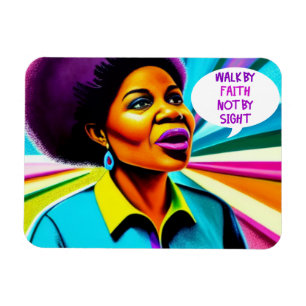 Church Lady Walking by Faith Art Magnet
