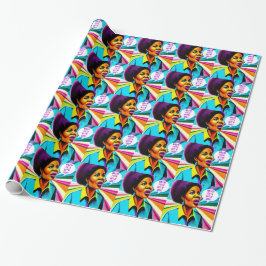 Church Lady Walking by Faith Art Wrapping Paper Geschenkpapier