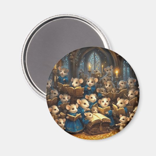 Church Mouse Choir Magnet (Vorderseite/Rückseite)