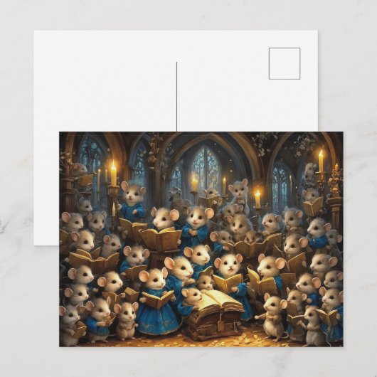 Church Mouse Choir Postkarte (Vorne/Hinten)