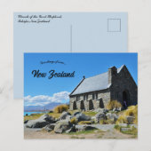 Church of the Good Shepherd Tekapo New Zealand Postkarte (Vorne/Hinten)