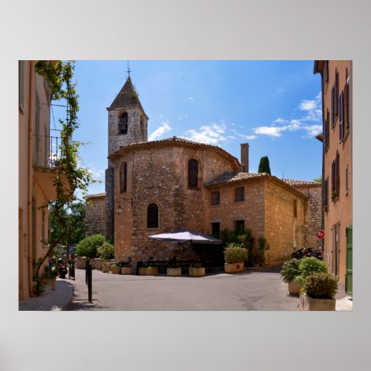 Church of Tourrettes-sur-Loup in Frankreich Poster (Vorne)
