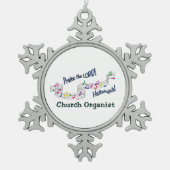 Church Organist Snowflake Pewter Ornament (Vorderseite)