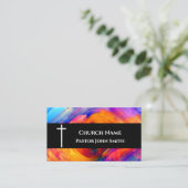 Church Pastor Abstract Orange Sky Christian Visitenkarte (Stehend Vorderseite)