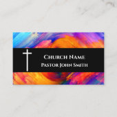Church Pastor Abstract Orange Sky Christian Visitenkarte (Vorderseite)