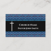 Church Pastor Blue Abstract Christian Visitenkarte (Vorderseite)