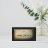 Church Pastor Business Card Visitenkarte (Stehend Vorderseite)