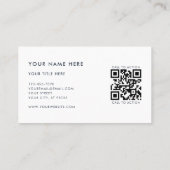 Church Pastor Modern QR Code Custom Logo Navy Visitenkarte (Rückseite)