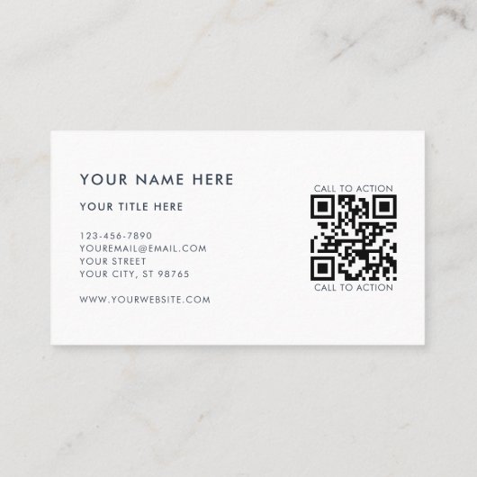 Church Pastor Modern QR Code Custom Logo Navy Visitenkarte (Rückseite)