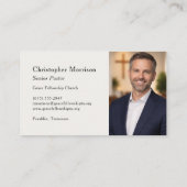 Church Pastor Photo Visitenkarte (Rückseite)