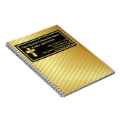Church Pastor schwarz und gold Notebook Notizblock (Rechte Seite)