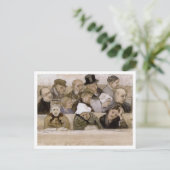 Church Pew with Worship, Vincent van Gogh Postkarte (Stehend Vorderseite)