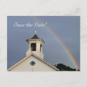 Church Rainbow Save the Date Ankündigungspostkarte