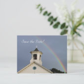 Church Rainbow Save the Date Ankündigungspostkarte (Stehend Vorderseite)