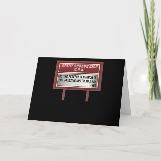 Church Relboard Signs Christlich Joke Schauspiel Karte (Vorderseite)
