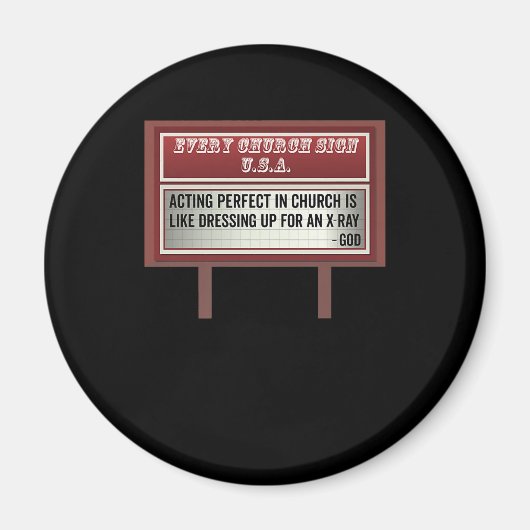 Church Relboard Signs Christlich Joke Schauspiel Magnet (Vorne)