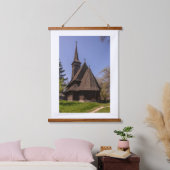 Church Romania Village Wandteppich Mit Holzrahmen (Schlafzimmer)