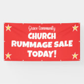 Church Rummage Sale! Benutzerdefiniertes rotes Ban Banner (Horizontal)