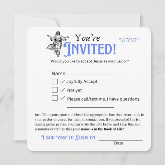 Church Salvation RSVP Card - Anpassbar (Vorderseite)