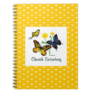 Church Secretary Butterfly Notebook Notizblock